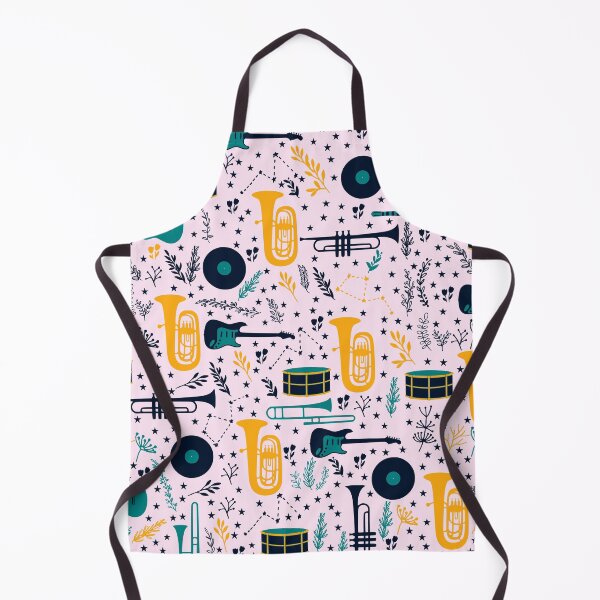 Item preview, Cute Music Instruments Pattern with trumpets, guitars and drums designed and sold by kapotka.