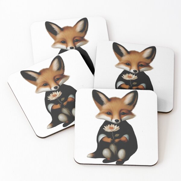 Item preview, A Cute Fox with the flower designed and sold by MyartStudioTB.