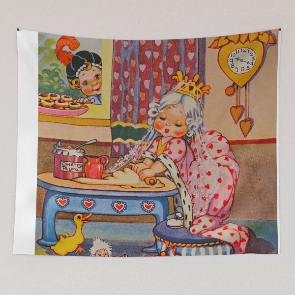 Item preview, , Queen of Hearts, vintage illustrations children's nursey rhyme designed and sold by Faerieglen.