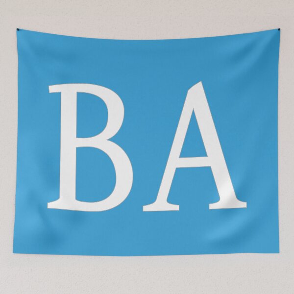 Item preview, BA Initials Monogram Elegant White Letters designed and sold by Jeallan Designs.