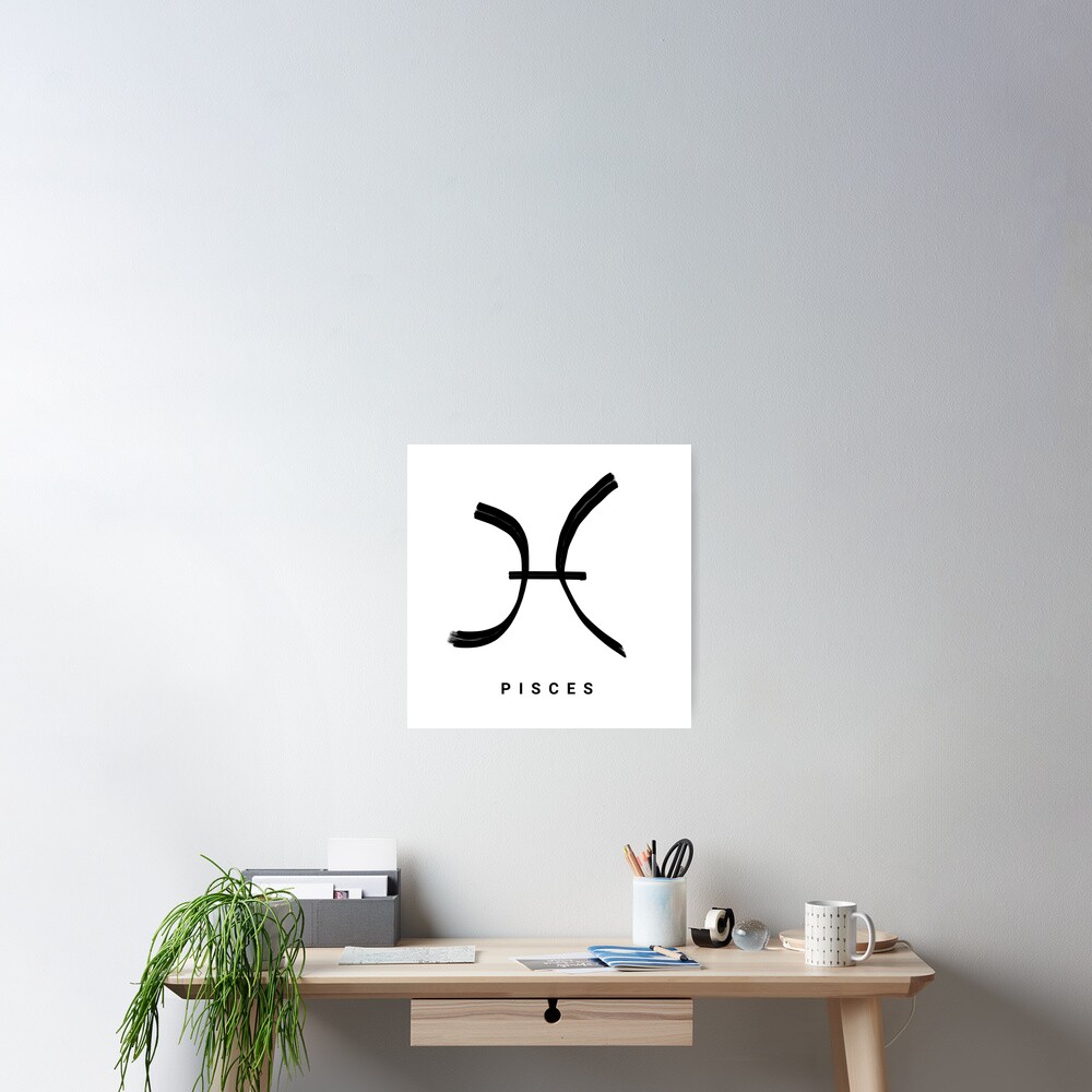 KIROVAIR ASTROLOGICAL SIGNS PISCES #astrology #kirovair #symbol #minimalism #horoscope #fish #home #decor | Poster