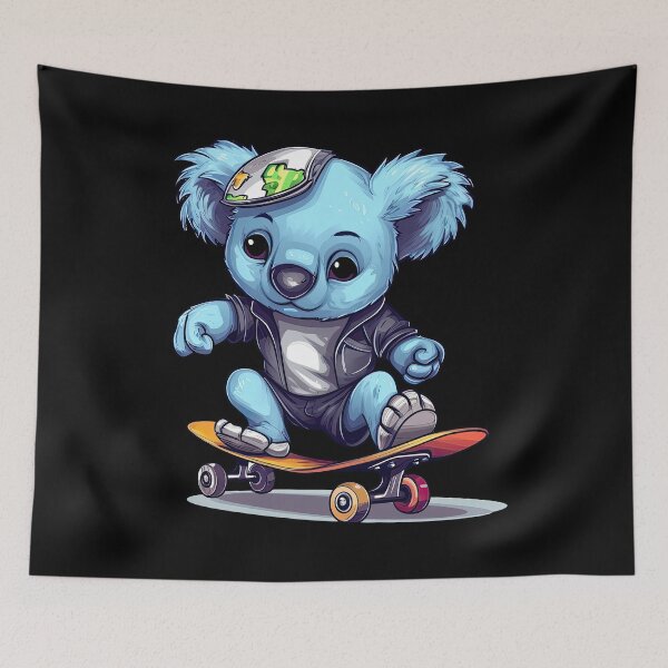Item preview, Colorful laughing koala bear skating - a beautiful sight designed and sold by WallGemsArt.