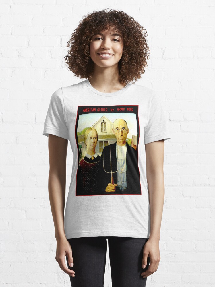 AMERICAN GOTHIC : Vintage painting print by Grant Wood | Essential T-Shirt