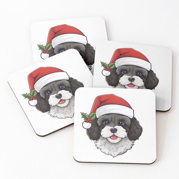 Item preview, Christmas Cavapoo Cavoodle -  Black and White designed and sold by wotsthis.