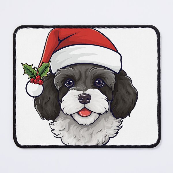 Item preview, Christmas Cavapoo Cavoodle -  Black and White designed and sold by wotsthis.