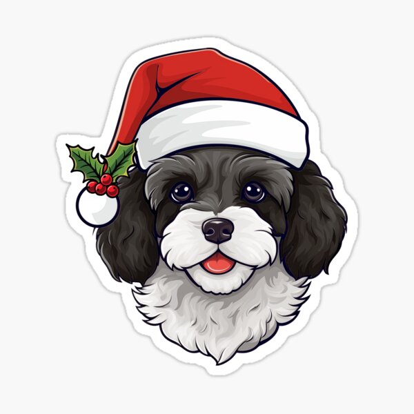 Item preview, Christmas Cavapoo Cavoodle -  Black and White designed and sold by wotsthis.