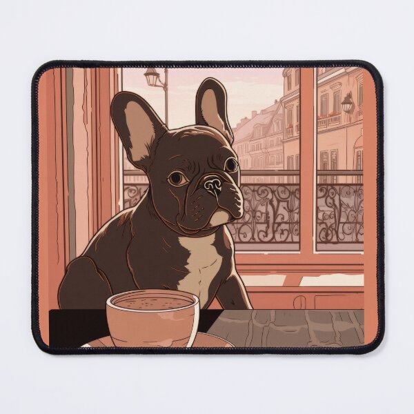 Item preview, French Bulldog in a Parisian Cafe designed and sold by Johnelh.