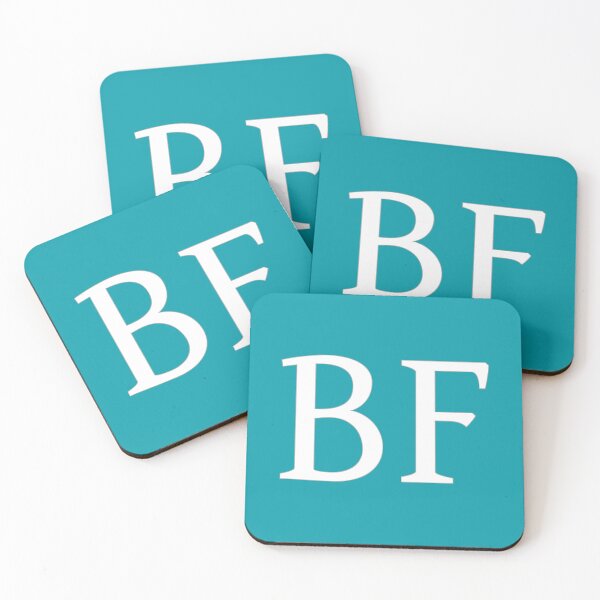 Item preview, BF Initials Monogram Elegant White Letters designed and sold by Jeallan Designs.