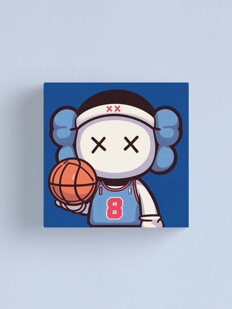 Basketball character gift for basket fans and Kaws fans Canvas Print for Sale by Fanaticos Redbubble