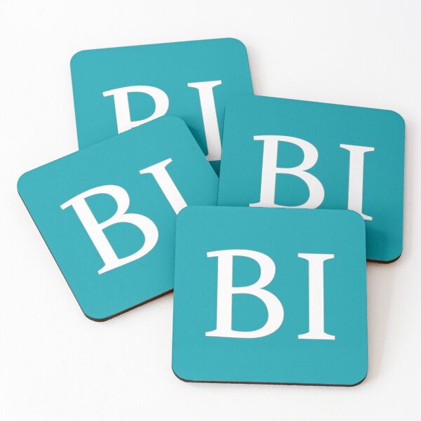 Item preview, BI Initials Monogram Elegant White Letters designed and sold by Jeallan Designs.