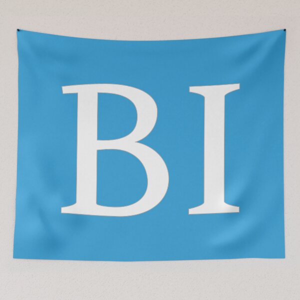 Item preview, BI Initials Monogram Elegant White Letters designed and sold by Jeallan Designs.