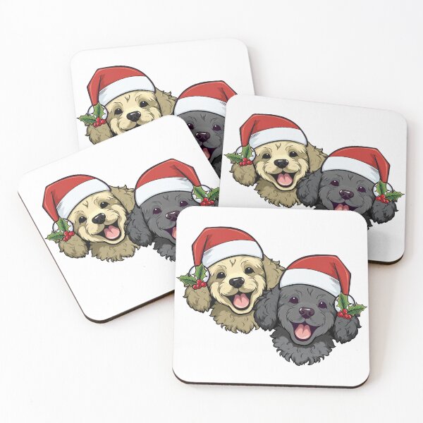 Item preview, Pair of Christmas Cavoodles - gold and black designed and sold by wotsthis.