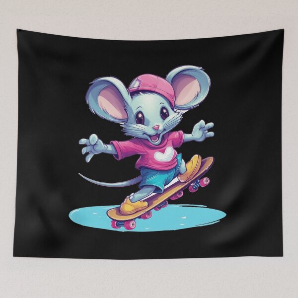 Item preview, Skater mouse who enjoys sports designed and sold by WallGemsArt.