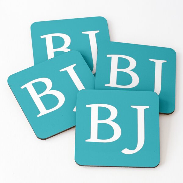 Item preview, BJ Initials Monogram Elegant White Letters designed and sold by Jeallan Designs.