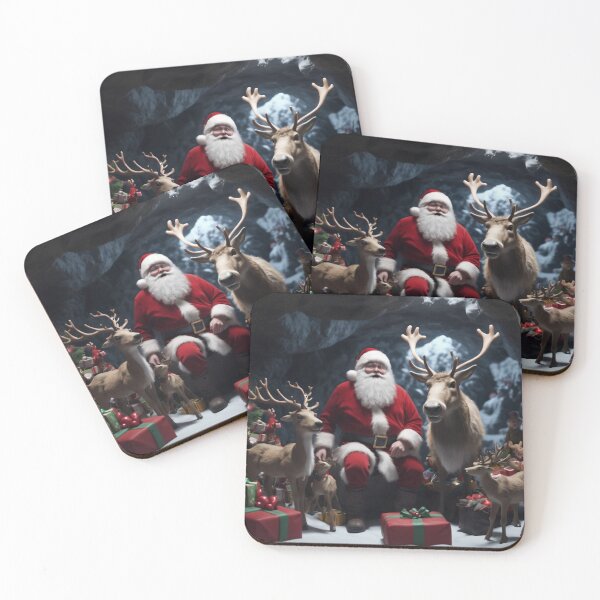 Item preview, Father Christmas and his Reindeer at the North Pole designed and sold by KALEIDOSCOPE UK.