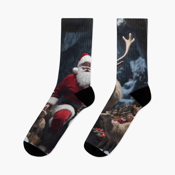 Item preview, Father Christmas and his Reindeer at the North Pole designed and sold by KALEIDOSCOPE UK.