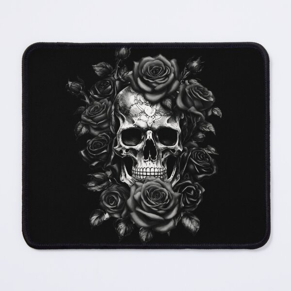 Item preview, Skeleton Metalhead Skulls and Black Roses Metal Rock designed and sold by PugD.