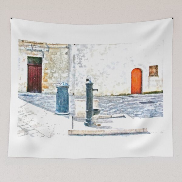 Item preview, Glimpse of the historic center with fountain designed and sold by Giuseppe Cocco.