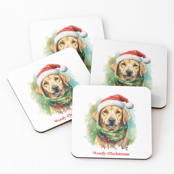 Item preview, Labrador Retriever Dog In Santa Hats Christmas Xmas wish Christmas Doggie Woofy designed and sold by OliveAndSnow.