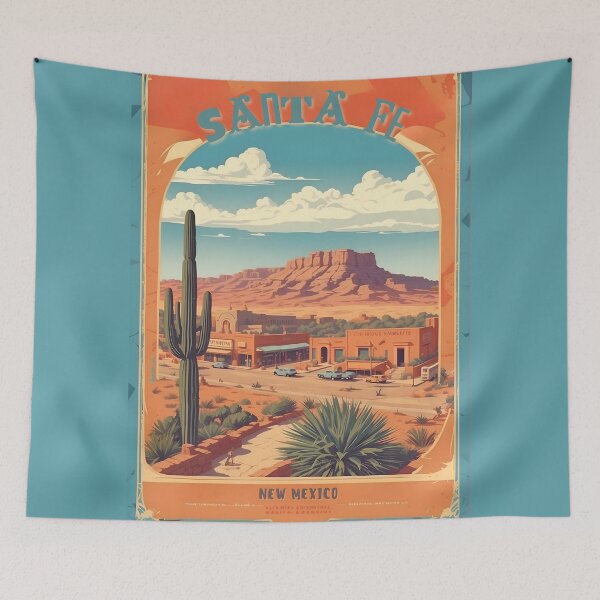 Item preview, Santa Fe Vintage Retro Poster: New Mexico's Artistic Spirit designed and sold by Ceemko's Vintage Corner.