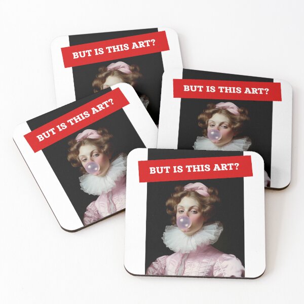 Item preview, But Is This Art? - Renaissance Woman Blowing Bubble Gum Altered Art designed and sold by MadeByRobots.