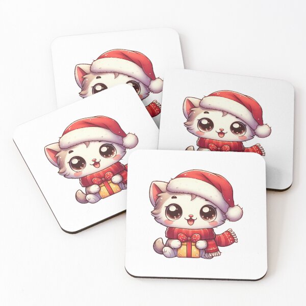 Item preview, Kitty with santa hat and present designed and sold by Wxjtecki.