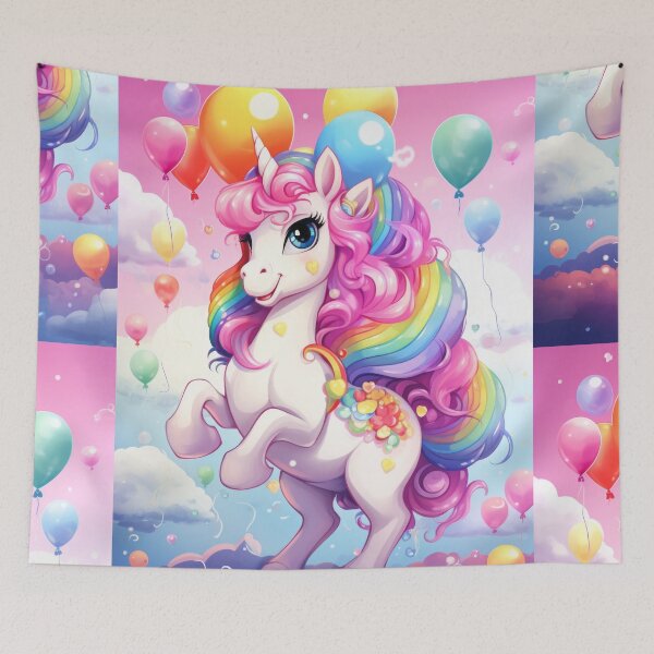 Item preview, Charming Pony Unicorn with Rainbow and Balloons designed and sold by Piotrek0001.