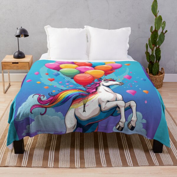 Item preview, Charming Pony Unicorn with Rainbow and Balloons designed and sold by Piotrek0001.