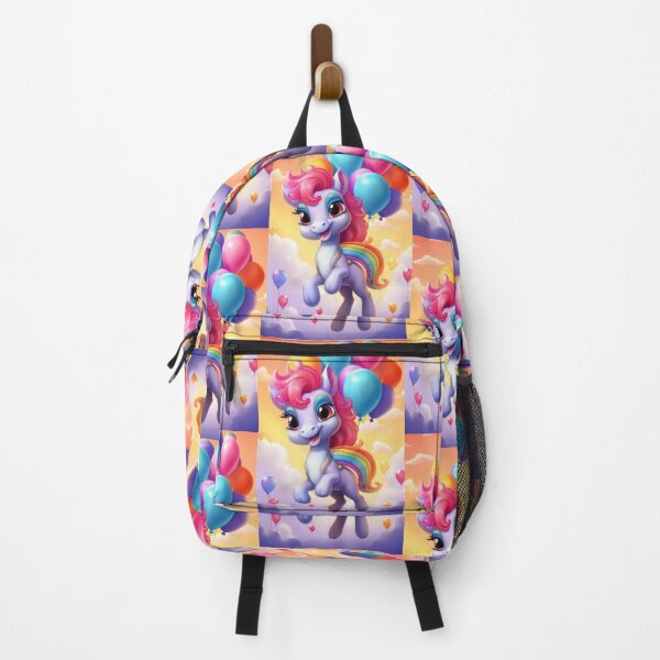 Item preview, Charming Pony Unicorn with Rainbow and Balloons designed and sold by Piotrek0001.