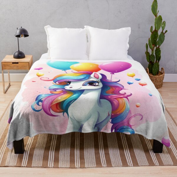 Item preview, Charming Pony Unicorn with Rainbow and Balloons designed and sold by Piotrek0001.