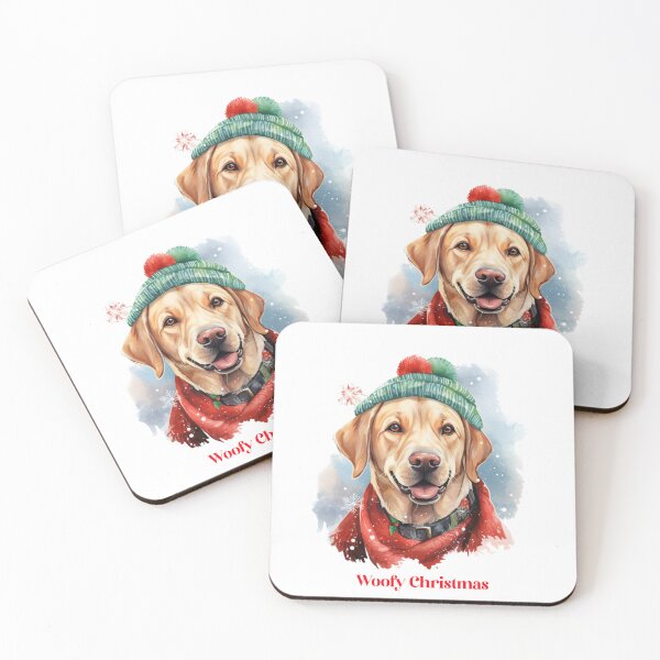 Item preview, Labrador Retriever Dog In Santa Hats Christmas Xmas wish Christmas Doggie Woofy designed and sold by OliveAndSnow.