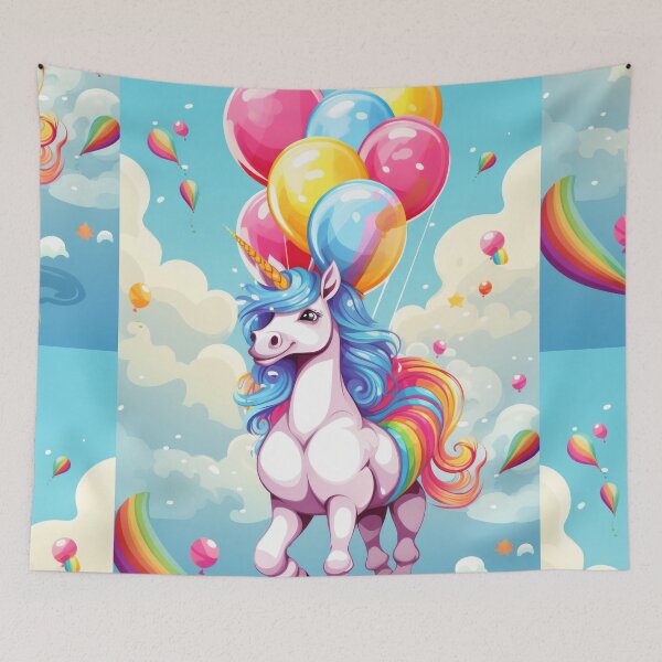 Item preview, Charming Pony Unicorn with Rainbow and Balloons designed and sold by Piotrek0001.