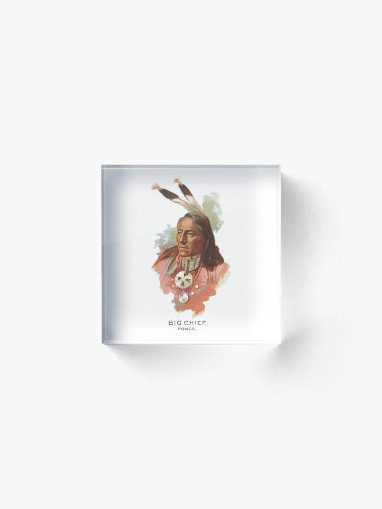 Alternate view of Native American Indian Chief Standing Bear Big Chief Ponca Acrylic Block