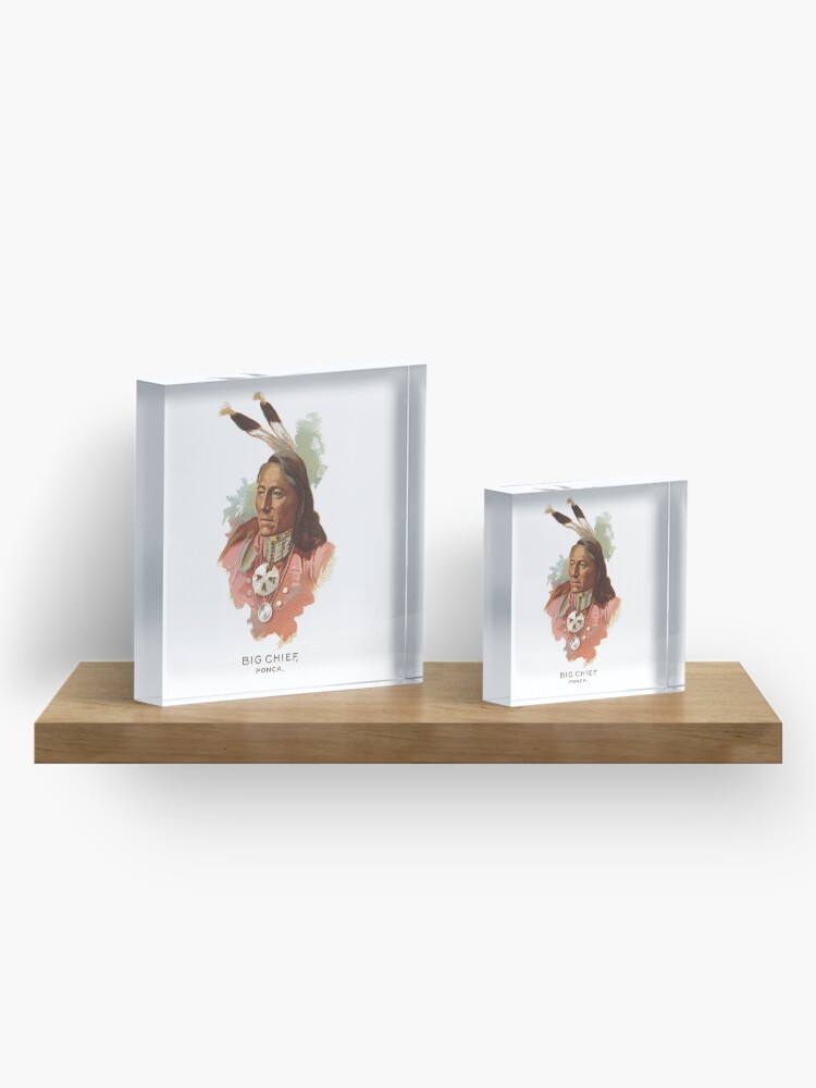 Alternate view of Native American Indian Chief Standing Bear Big Chief Ponca Acrylic Block