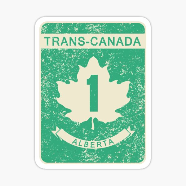 Trans Canada Highway Weathered Sign Sticker
