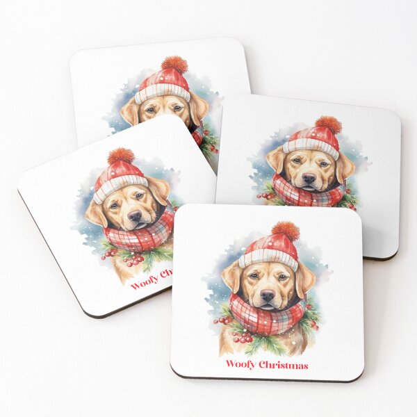 Item preview, Labrador Retriever Dog In Santa Hats Christmas Xmas wish Christmas Doggie Woofy designed and sold by OliveAndSnow.