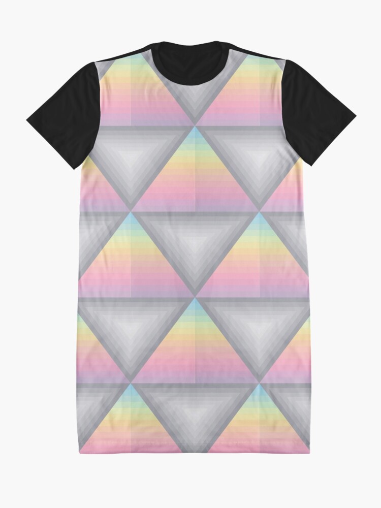 Alternate view of Triangle Pyramid Colourful Geometric Pattern Graphic T-Shirt Dress