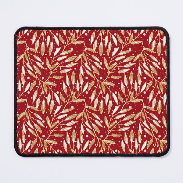 Item preview, Christmas colorful pattern. Gold sprigs on a red background. designed and sold by marinaklykva.