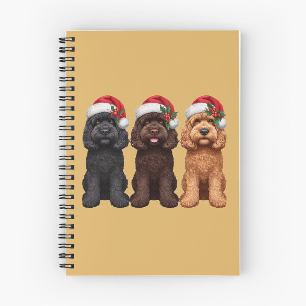 Item preview, Three Christmas Cockerpoos in Santa Hats designed and sold by barksandsqueaks.