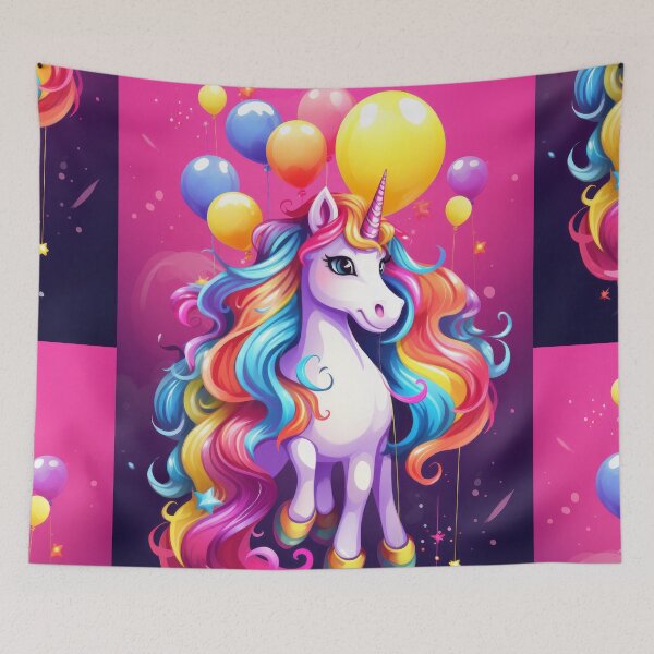 Item preview, Charming Pony Unicorn with Rainbow and Balloons designed and sold by Piotrek0001.