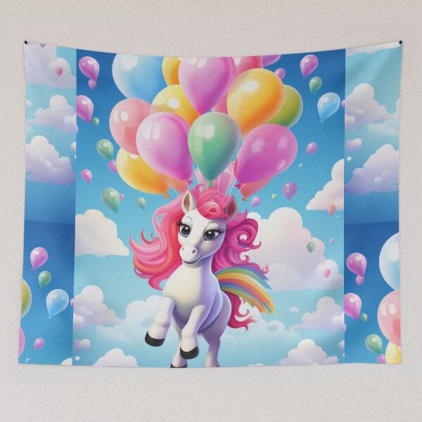 Item preview, Charming Pony Unicorn with Rainbow and Balloons designed and sold by Piotrek0001.