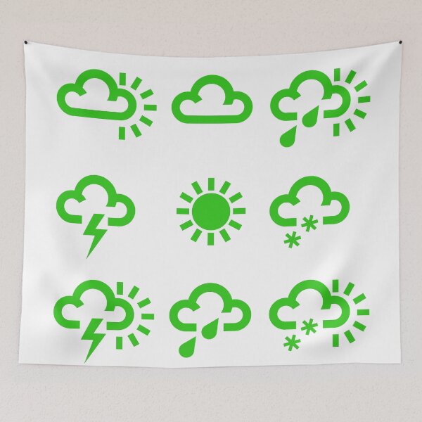 Item preview, Green weather forecast symbols design designed and sold by GetItGiftIt.