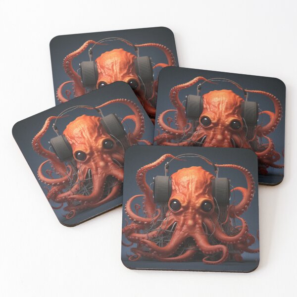 Aperçu de l'œuvre Hip-Octopus portant des écouteurs créée et vendue par WilbDigital.