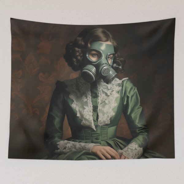 Item preview, Masked Woman | Altered Vintage Portrait Art designed and sold by Altered Pixels.