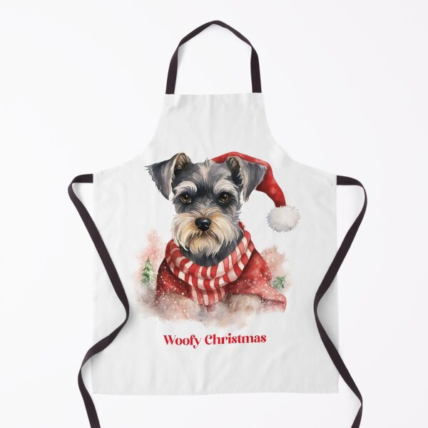 Item preview, Miniature Schnauzer Dog In Santa Hats Christmas Xmas wish Christmas Doggie Woofy Christmas Doggie designed and sold by OliveAndSnow.