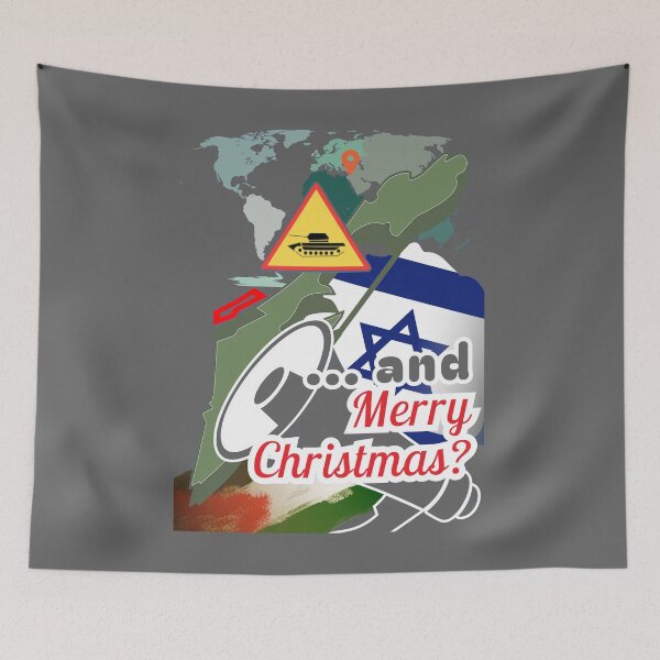 Item preview, Merry Christmas holidays tank and megaphone and world map designed and sold by SplashTastic.
