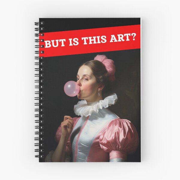Item preview, But Is This Art? - Renaissance Woman Blowing Bubble Gum Altered Art designed and sold by MadeByRobots.