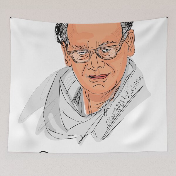 Item preview, The Indian playback singer, Portrait of Hemanta Mukhopadhyay illustration  designed and sold by KARTICK DUTTA.