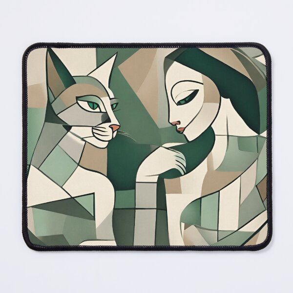 Item preview, Cat woman cubism Geometry - cat lovers pattern designed and sold by Seremet.