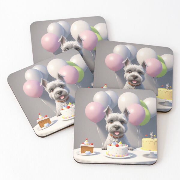 Item preview, Beautiful portrait puppy Schnauzer in a birthday celebration designed and sold by Tio-Tecun.